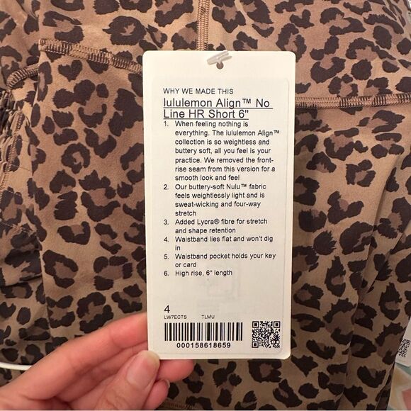 NWT 4 Align 6” No Line High-Rise Biker Yoga Shorts 6" inseam - lululemon Leopard - Picture 3 of 8